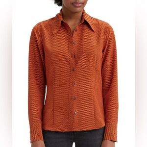Levi’s Jasper Everyday Blouse Button Top Vintage Print Rust